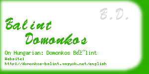 balint domonkos business card